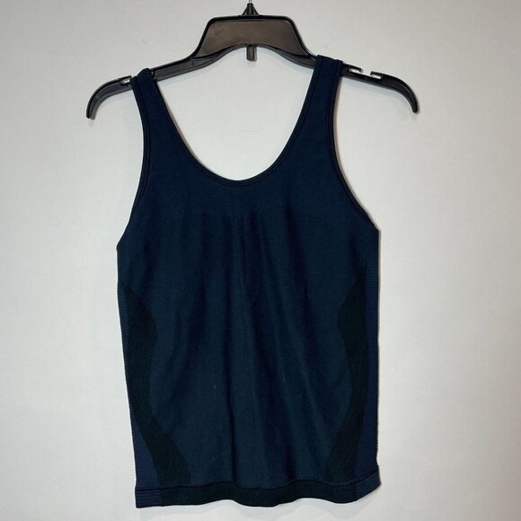 Nike Womens Zone Sculted Athletic Tank Top Navy Blue L Dri-FIT Workout Gym - Picture 2 of 9